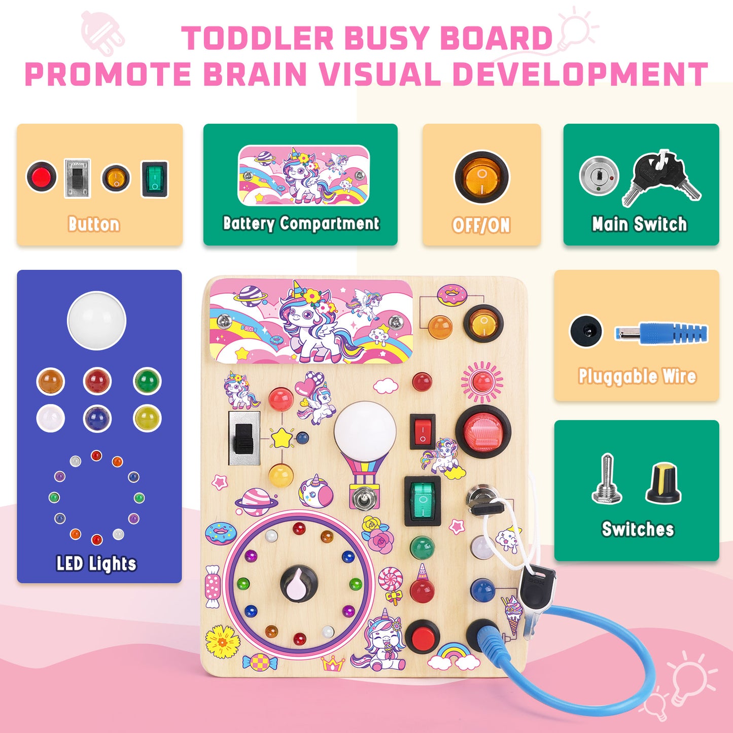 LED Busy Board with 10 Separate Switches
