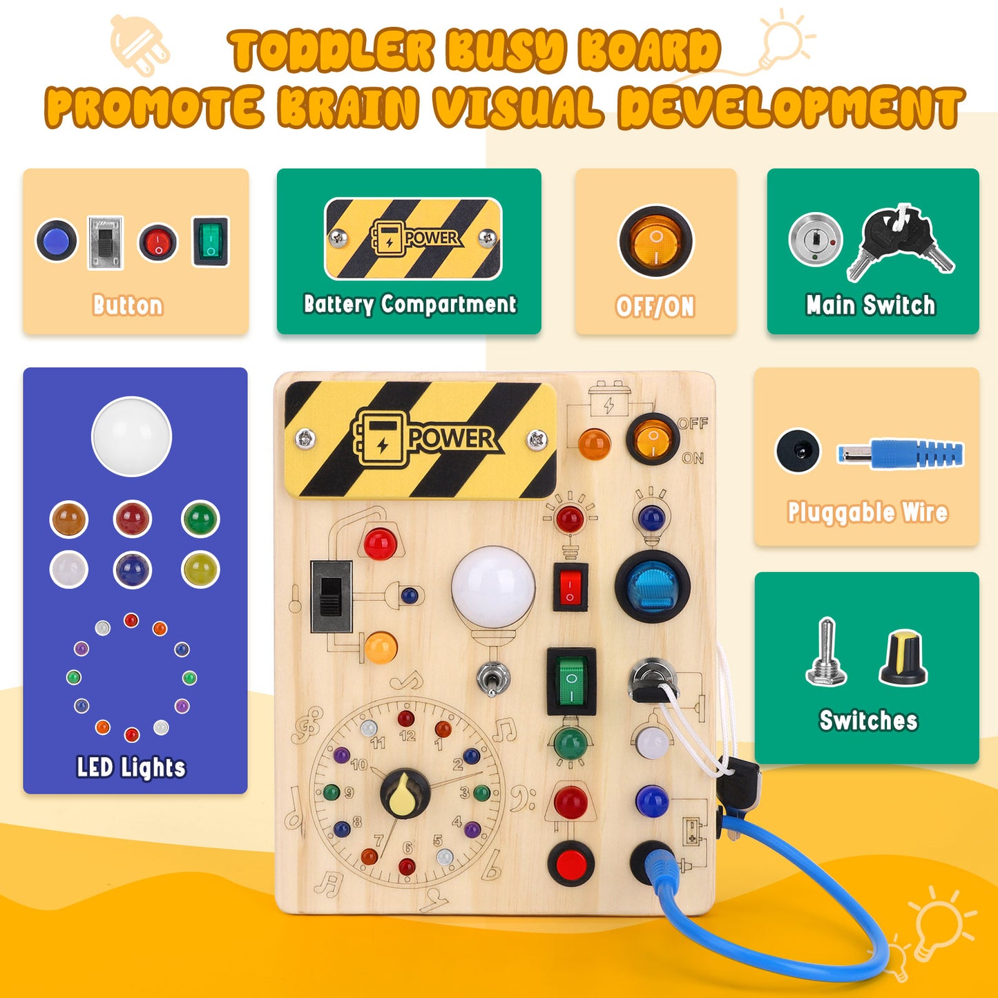 LED Busy Board with 10 Separate Switches