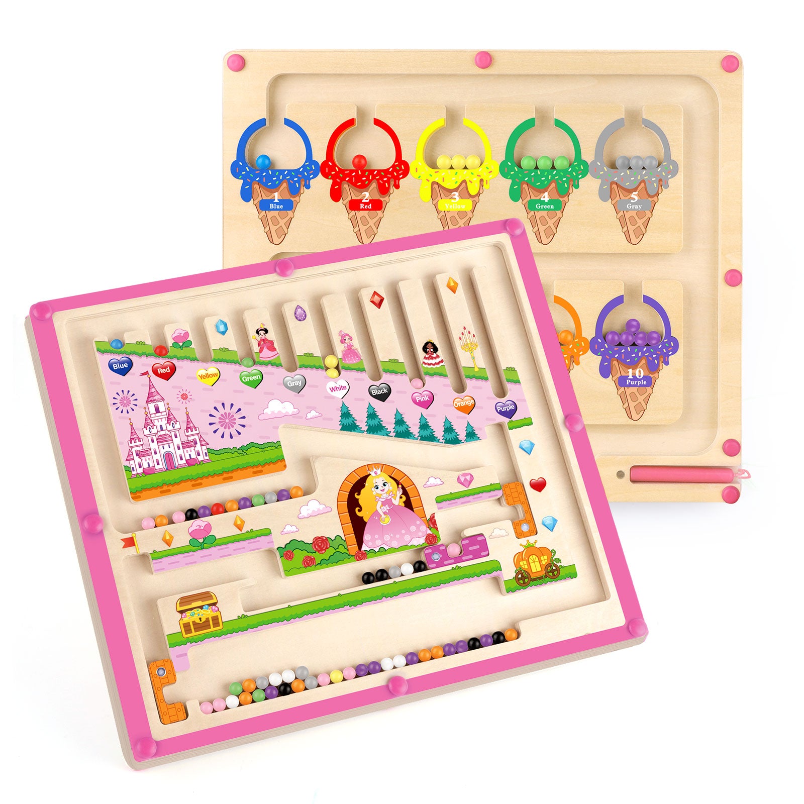 2 in 1 Magnetic Color and Number Maze