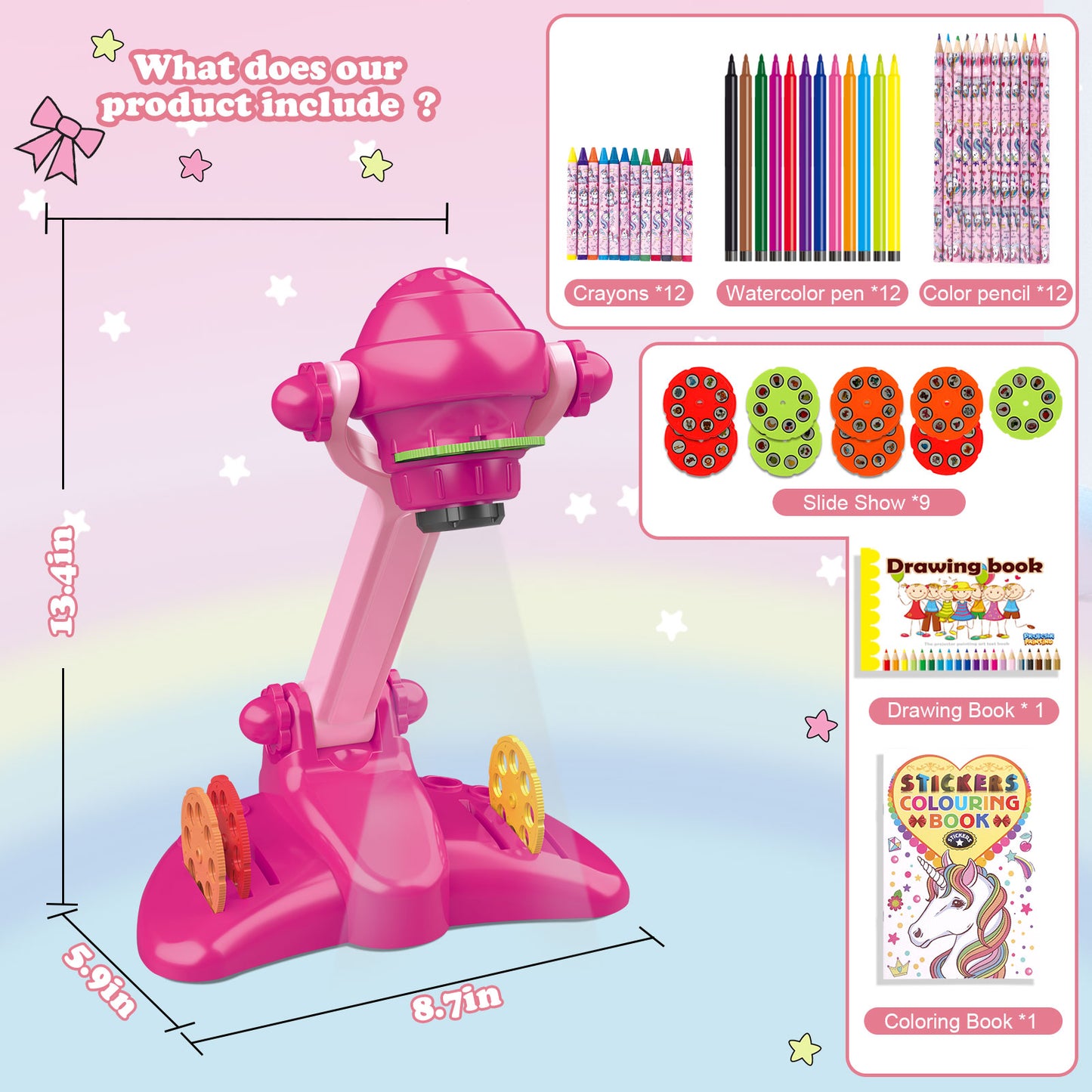 Adjustable Drawing Projector for Kids Aged 3+