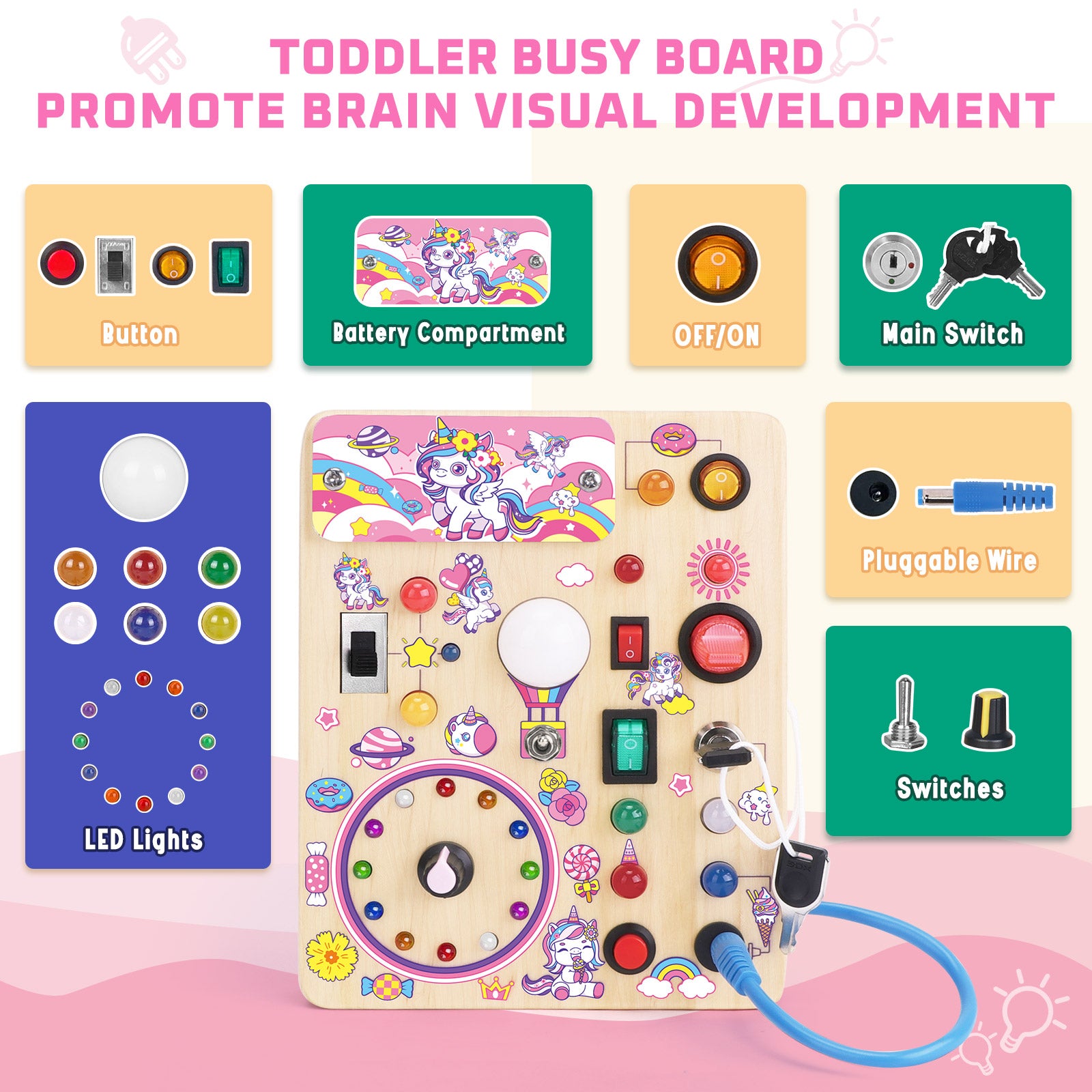 LED Busy Board with 10 Separate Switches