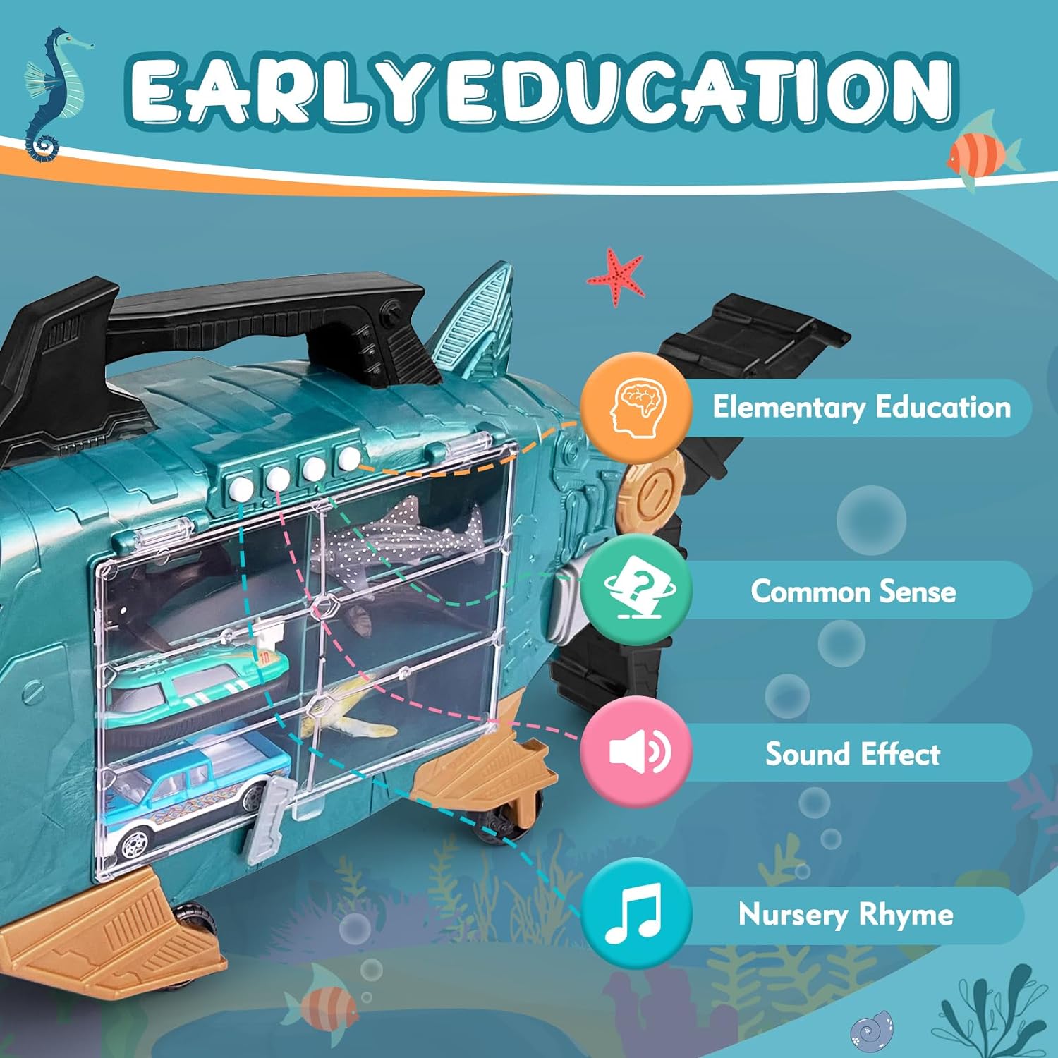 Shark Truck Toys with LED and Sound