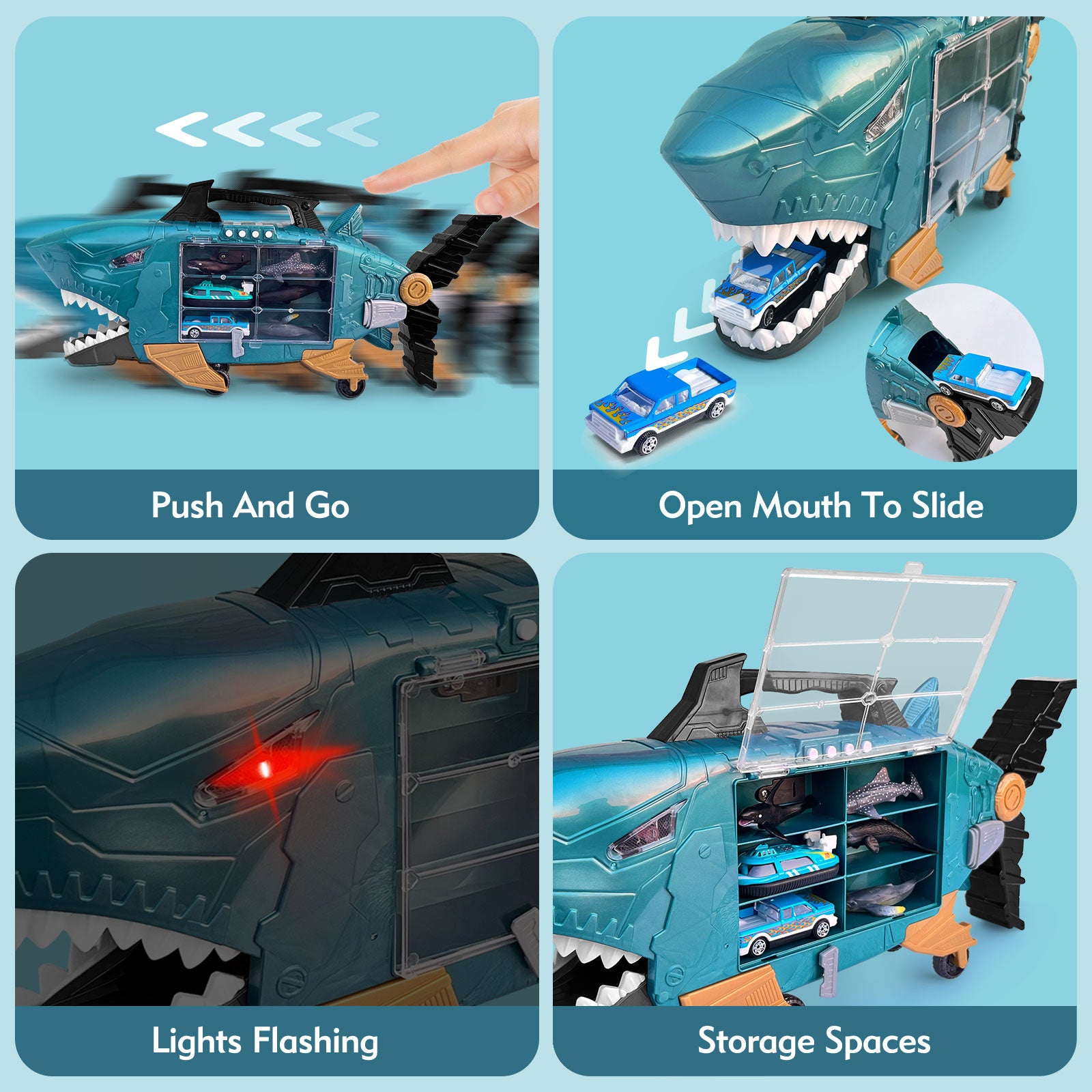 Shark Truck Toys with LED and Sound
