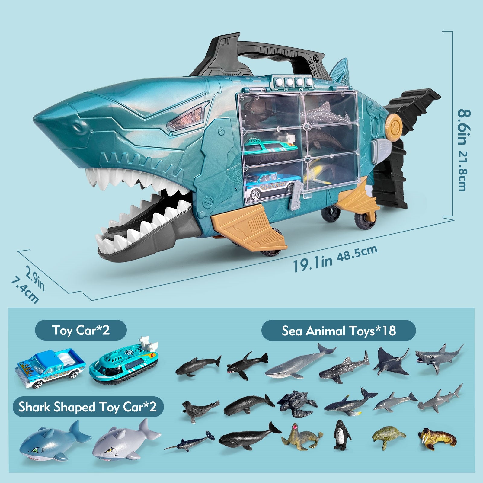 Shark Truck Toys with LED and Sound