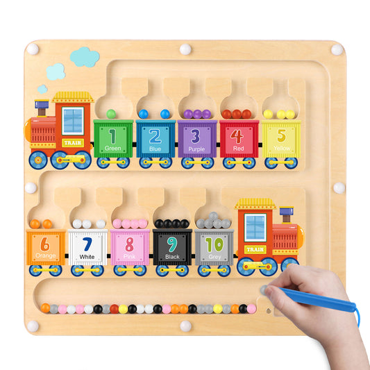 Montessori Magnetic Color and Number Maze Toy
