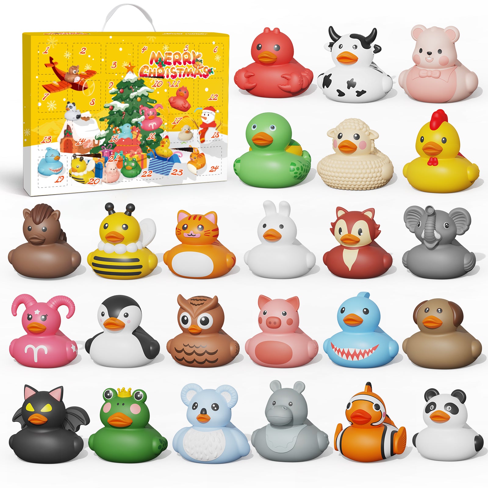 Rubber Ducks Bath Toys 24 Days Christmas Countdown Calendar