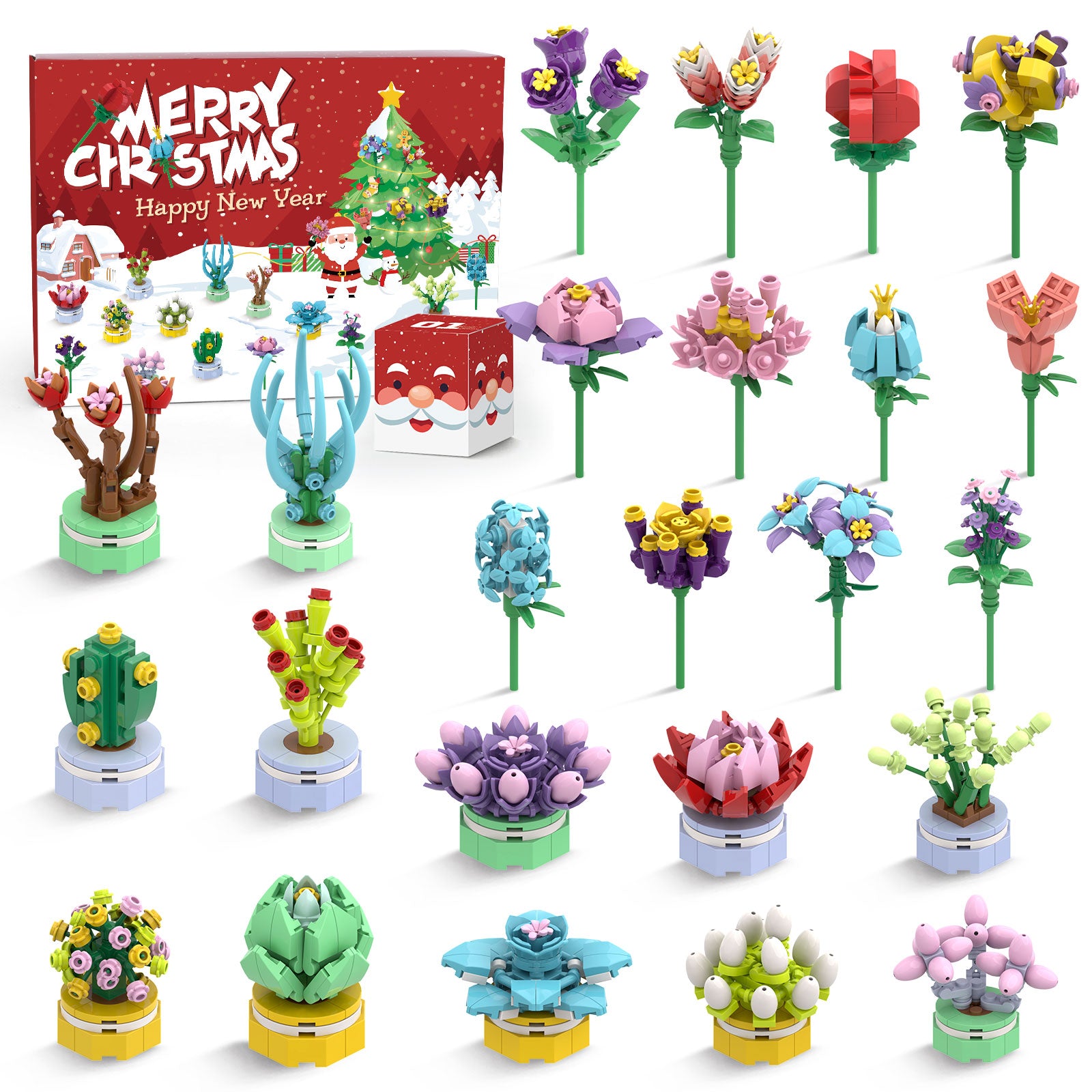 Succulent & Bouquet Building Blocks Christmas Countdown Calendar