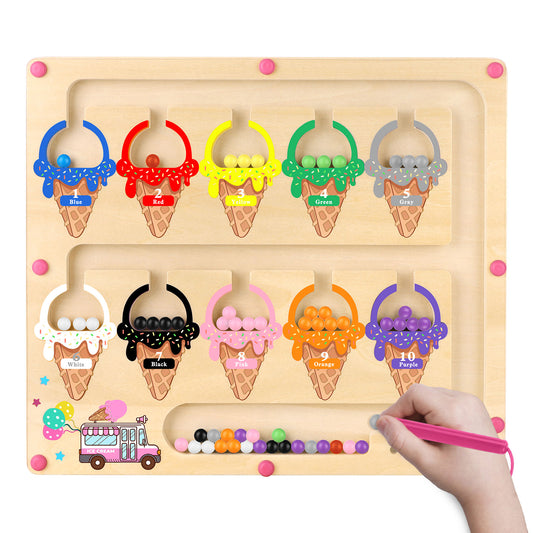 Montessori Magnetic Color and Number Maze Toy