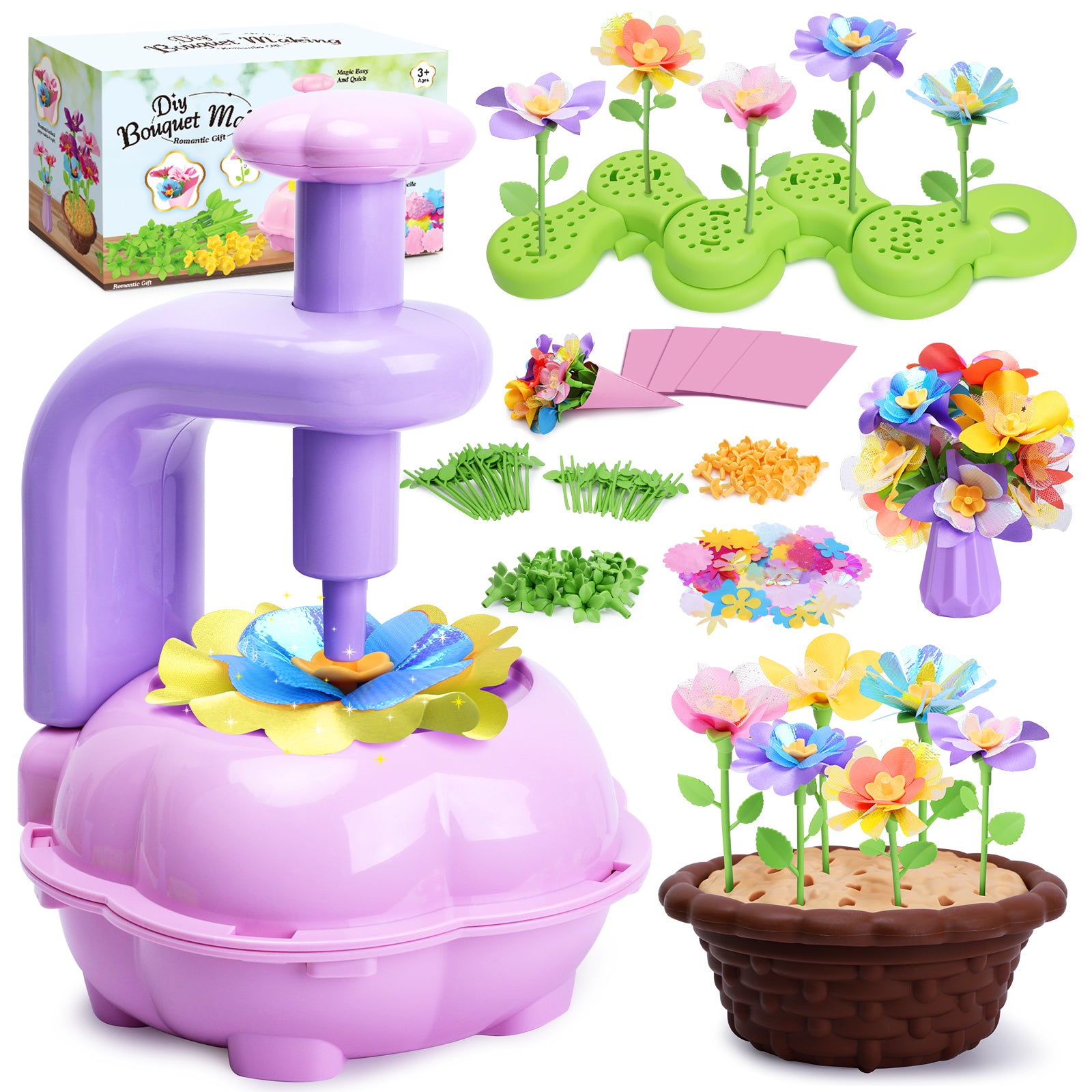 36 Pcs Flowers DIY Fabric Flower Bouquet Kit