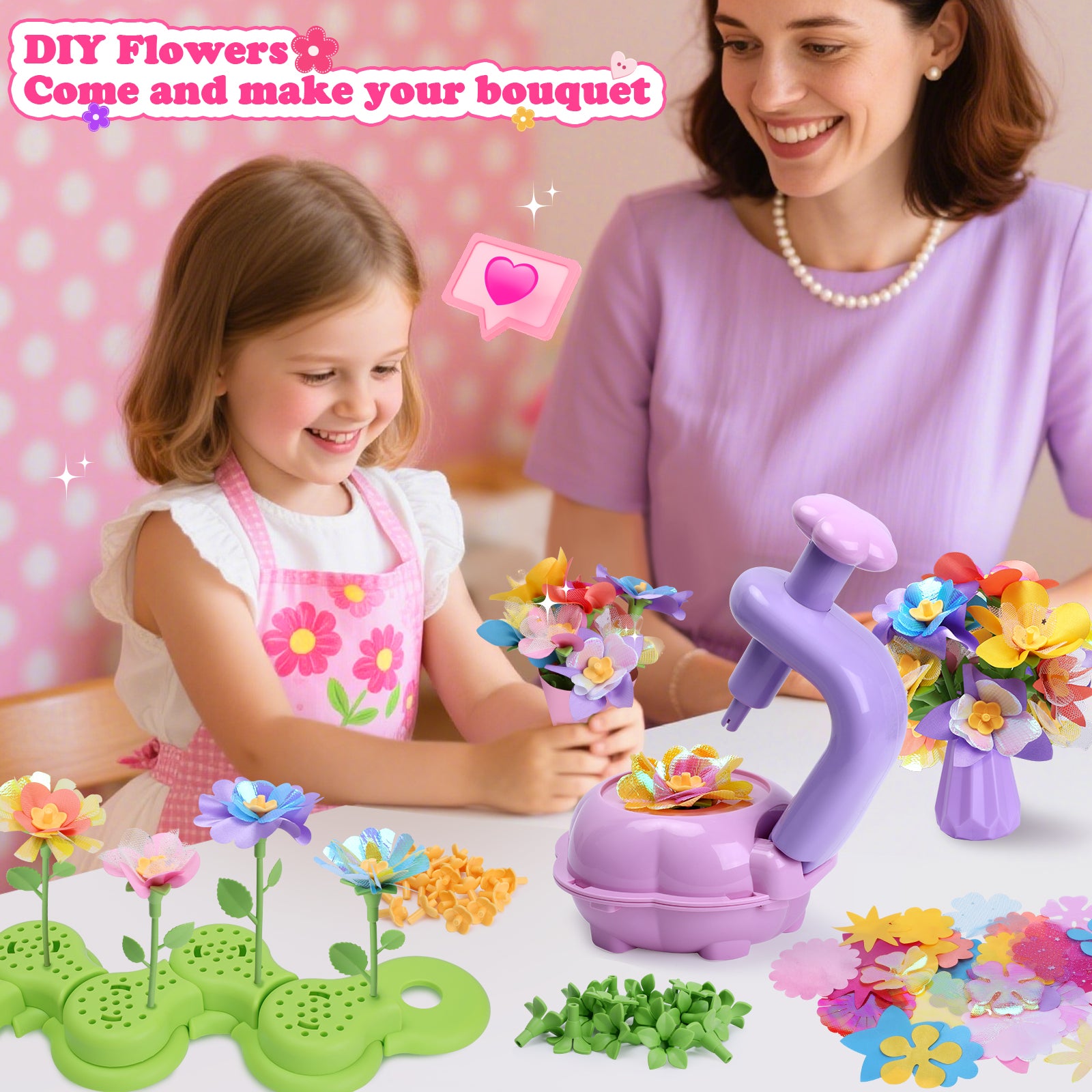 36 Pcs Flowers DIY Fabric Flower Bouquet Kit