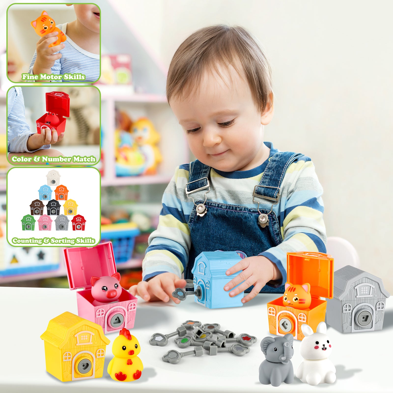 Toddler Learning Farm Barn Animals Toys