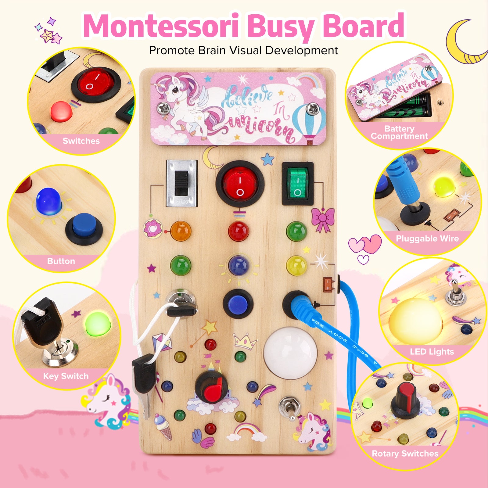 Led Busy Board with 8 Light switches