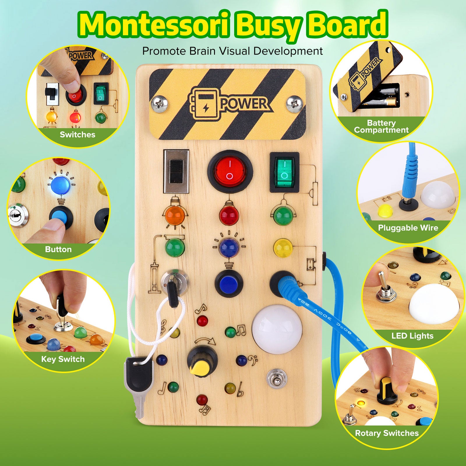 Led Busy Board with 8 Light switches