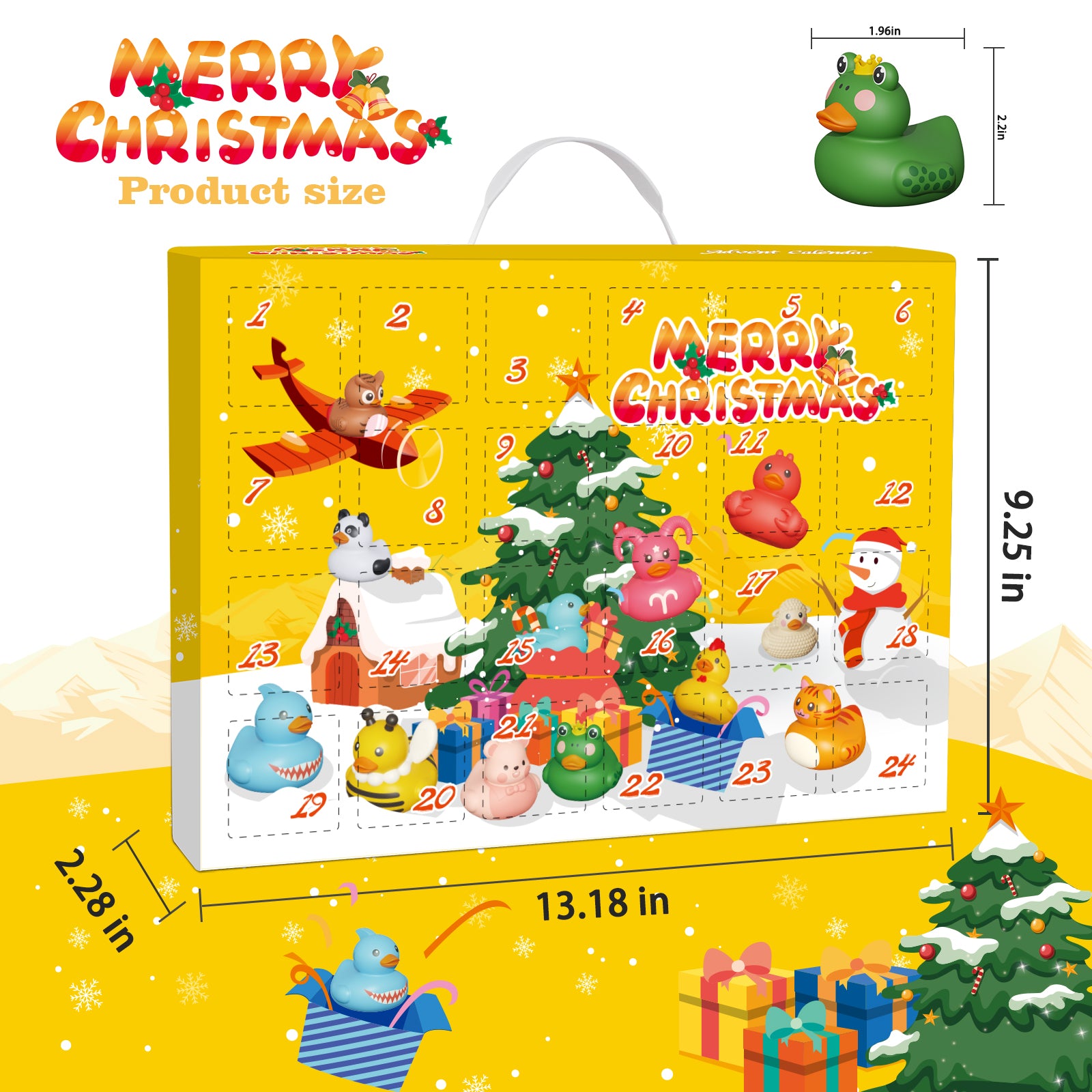 Rubber Ducks Bath Toys 24 Days Christmas Countdown Calendar