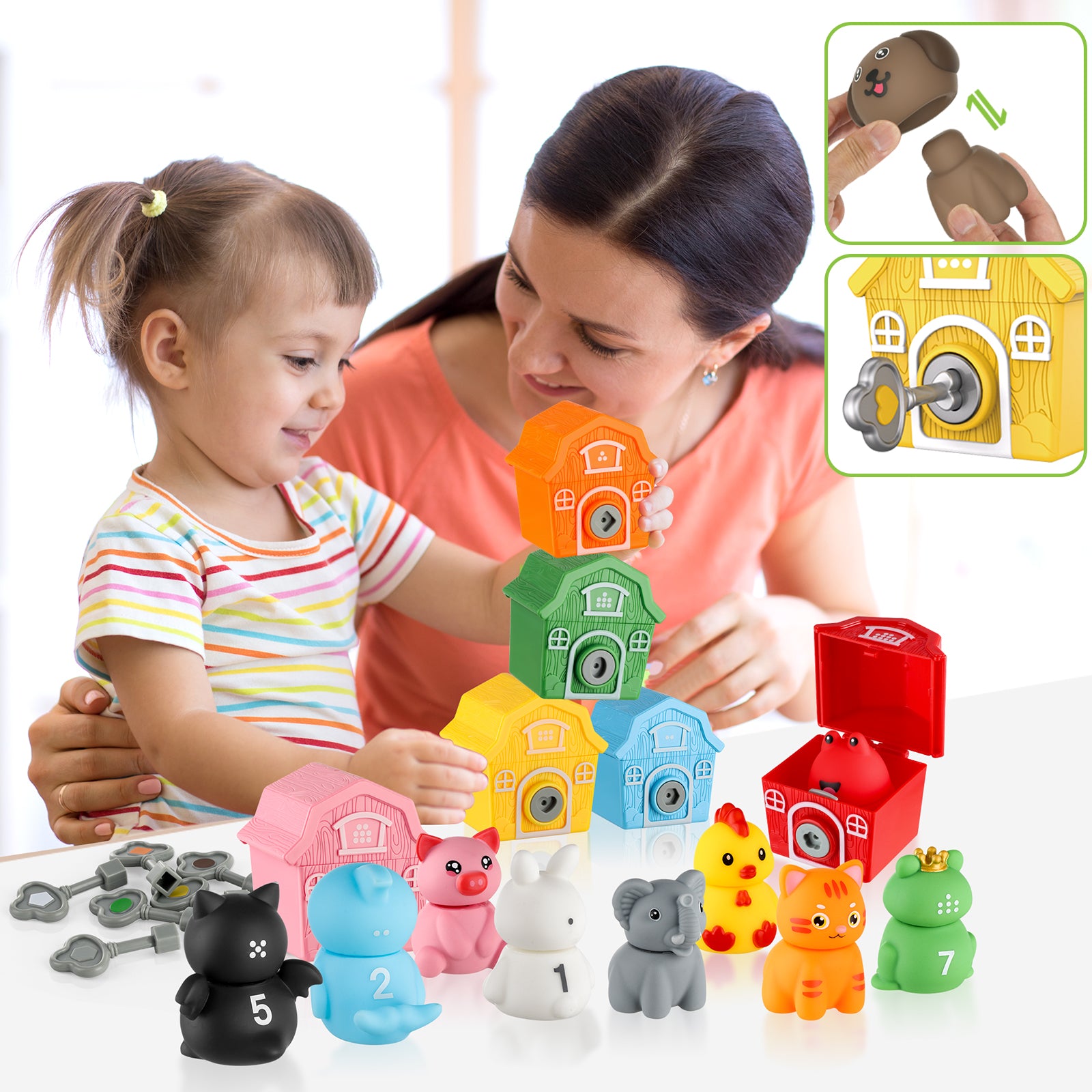 Toddler Learning Farm Barn Animals Toys