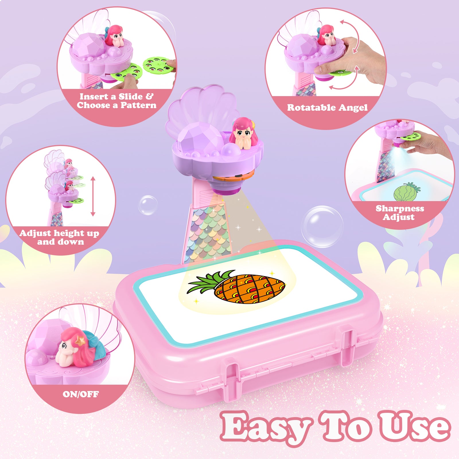 Mermaid Drawing Projection Portable Box