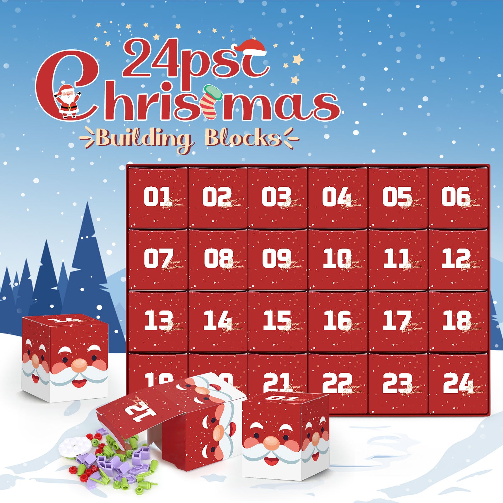 Succulent & Bouquet Building Blocks Christmas Countdown Calendar