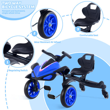2-in-1 Kids Drift Bike - Crazy Drift Cart for Toddlers and Kids