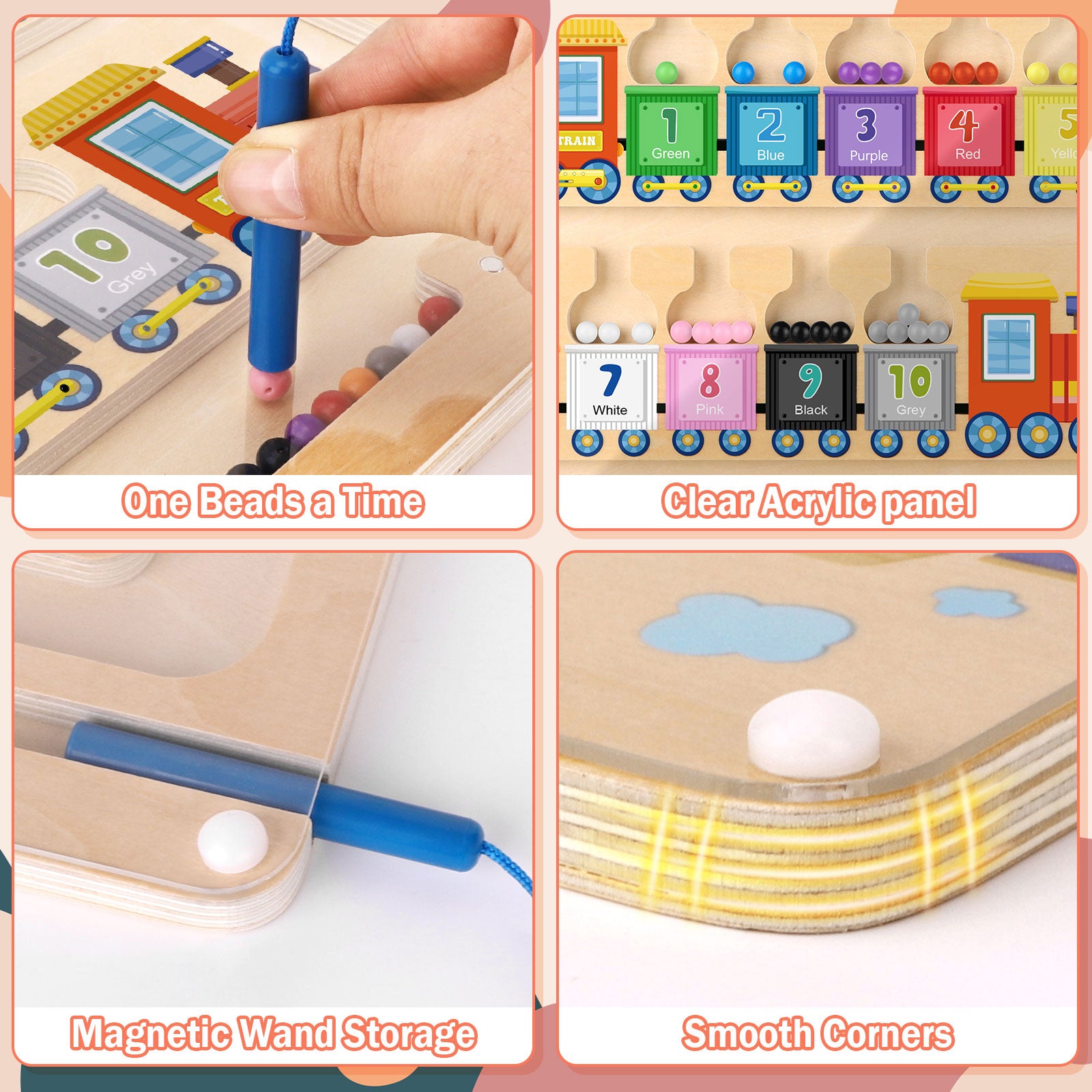 Montessori Magnetic Color and Number Maze Toy