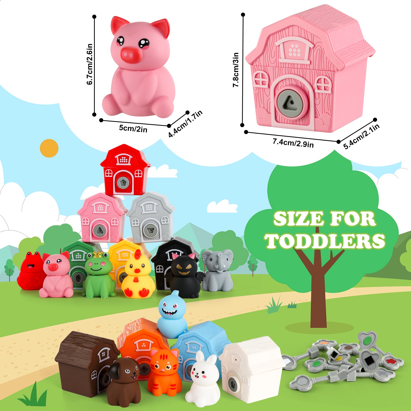 Toddler Learning Farm Barn Animals Toys