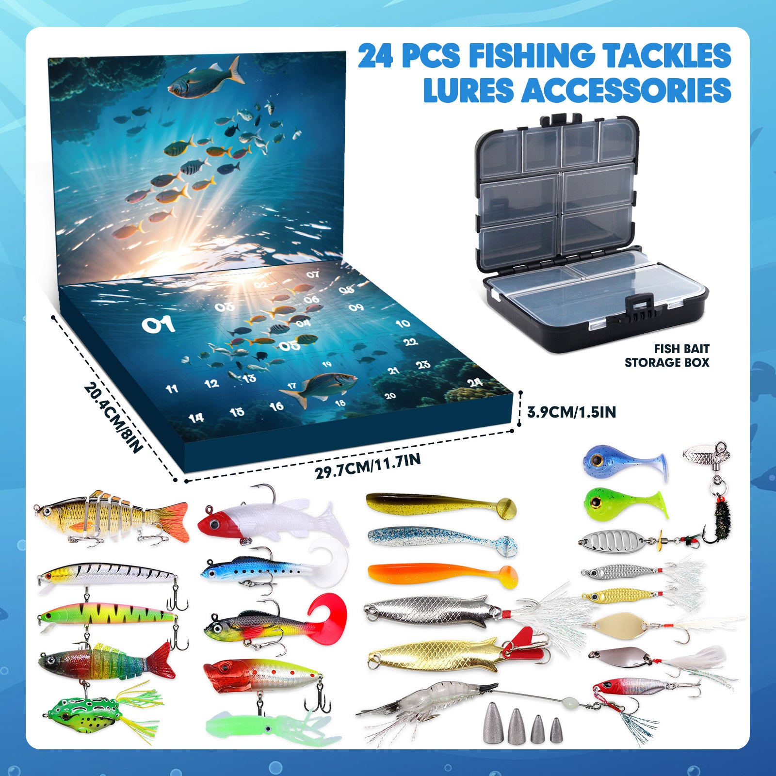 Fishing Advent Calendar with Lures Set