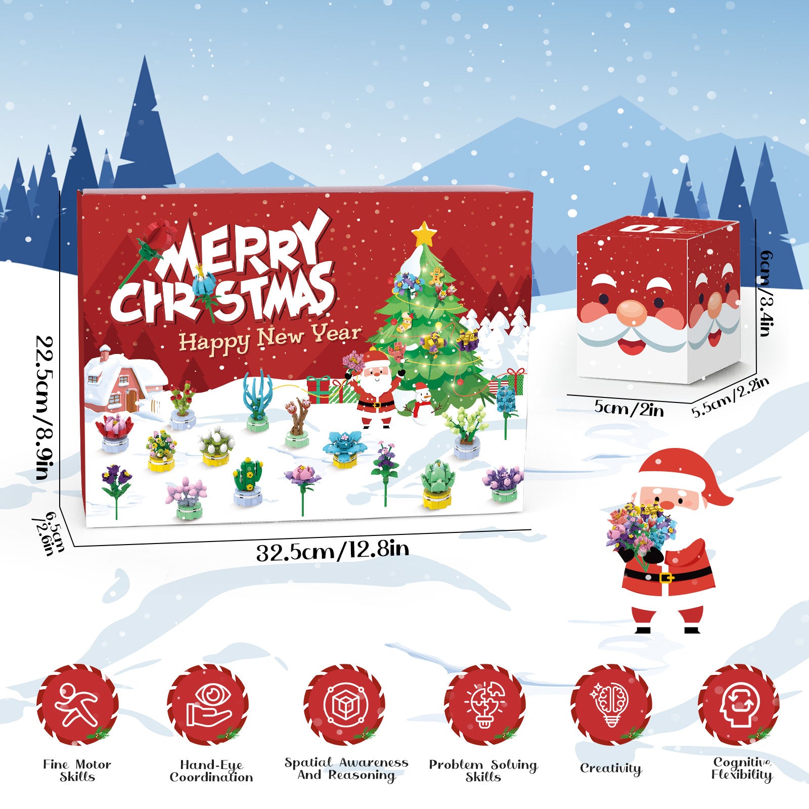 Succulent & Bouquet Building Blocks Christmas Countdown Calendar