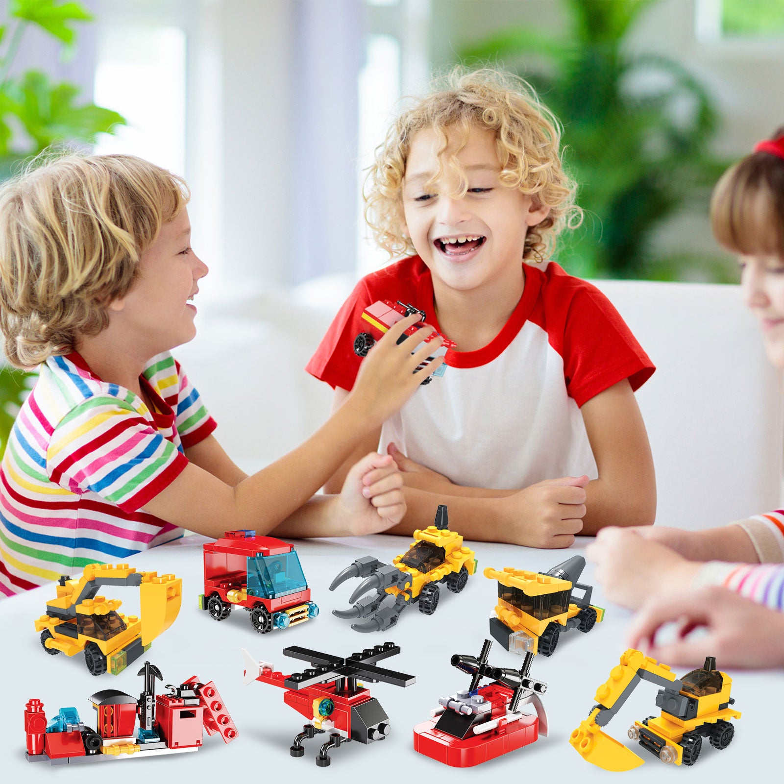 Fire Truck and Construction Play Vehicles Building Blocks Advent Calendar