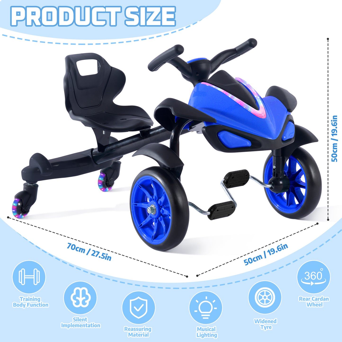 2-in-1 Kids Drift Bike - Crazy Drift Cart for Toddlers and Kids